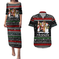 Santa Claus Jesus Friend of Christmas Couples Matching Puletasi and Hawaiian Shirt Xmas Holiday Patterns - Wonder Print Shop