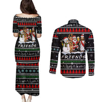 Santa Claus Jesus Friend of Christmas Couples Matching Puletasi and Long Sleeve Button Shirt Xmas Holiday Patterns - Wonder Print Shop