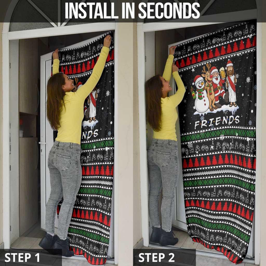 Santa Claus Jesus Friend of Christmas Door Cover Xmas Holiday Patterns - Wonder Print Shop
