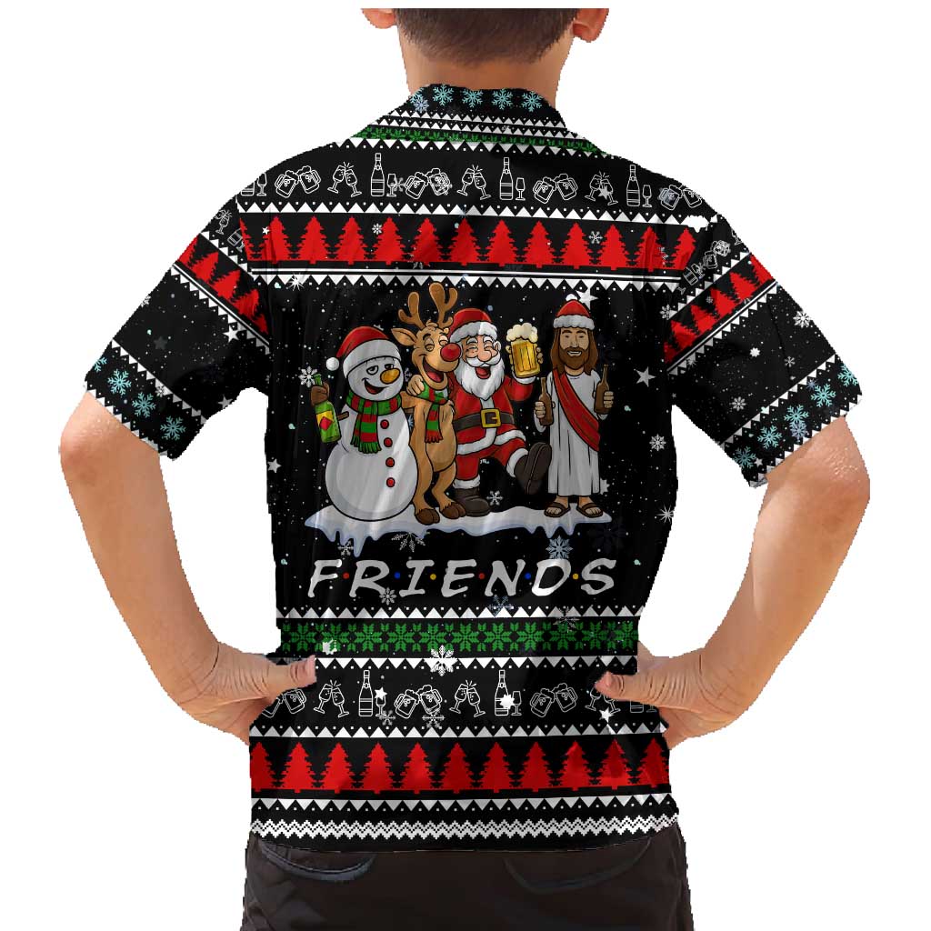 Santa Claus Jesus Friend of Christmas Family Matching Mermaid Dress and Hawaiian Shirt Xmas Holiday Patterns - Wonder Print Shop