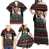 Santa Claus Jesus Friend of Christmas Family Matching Off Shoulder Maxi Dress and Hawaiian Shirt Xmas Holiday Patterns - Wonder Print Shop