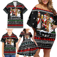 Santa Claus Jesus Friend of Christmas Family Matching Off Shoulder Short Dress and Hawaiian Shirt Xmas Holiday Patterns - Wonder Print Shop