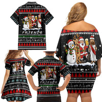 Santa Claus Jesus Friend of Christmas Family Matching Off Shoulder Short Dress and Hawaiian Shirt Xmas Holiday Patterns - Wonder Print Shop
