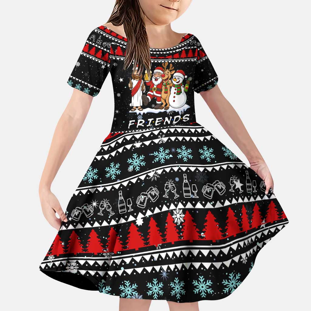 Santa Claus Jesus Friend of Christmas Family Matching Puletasi and Hawaiian Shirt Xmas Holiday Patterns - Wonder Print Shop
