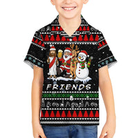 Santa Claus Jesus Friend of Christmas Family Matching Puletasi and Hawaiian Shirt Xmas Holiday Patterns - Wonder Print Shop