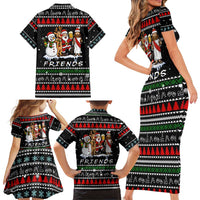 Santa Claus Jesus Friend of Christmas Family Matching Short Sleeve Bodycon Dress and Hawaiian Shirt Xmas Holiday Patterns - Wonder Print Shop