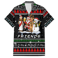 Santa Claus Jesus Friend of Christmas Family Matching Short Sleeve Bodycon Dress and Hawaiian Shirt Xmas Holiday Patterns - Wonder Print Shop