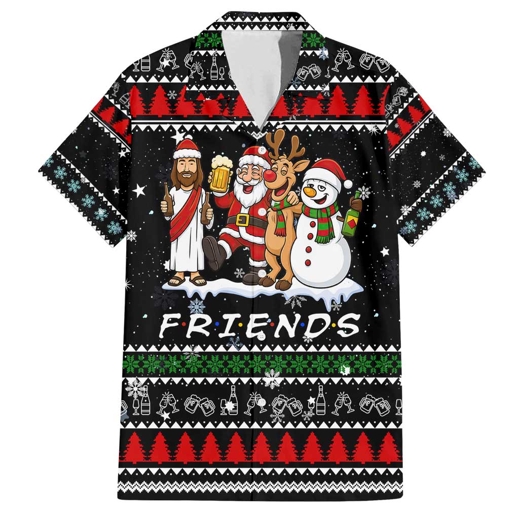 Santa Claus Jesus Friend of Christmas Family Matching Summer Maxi Dress and Hawaiian Shirt Xmas Holiday Patterns - Wonder Print Shop