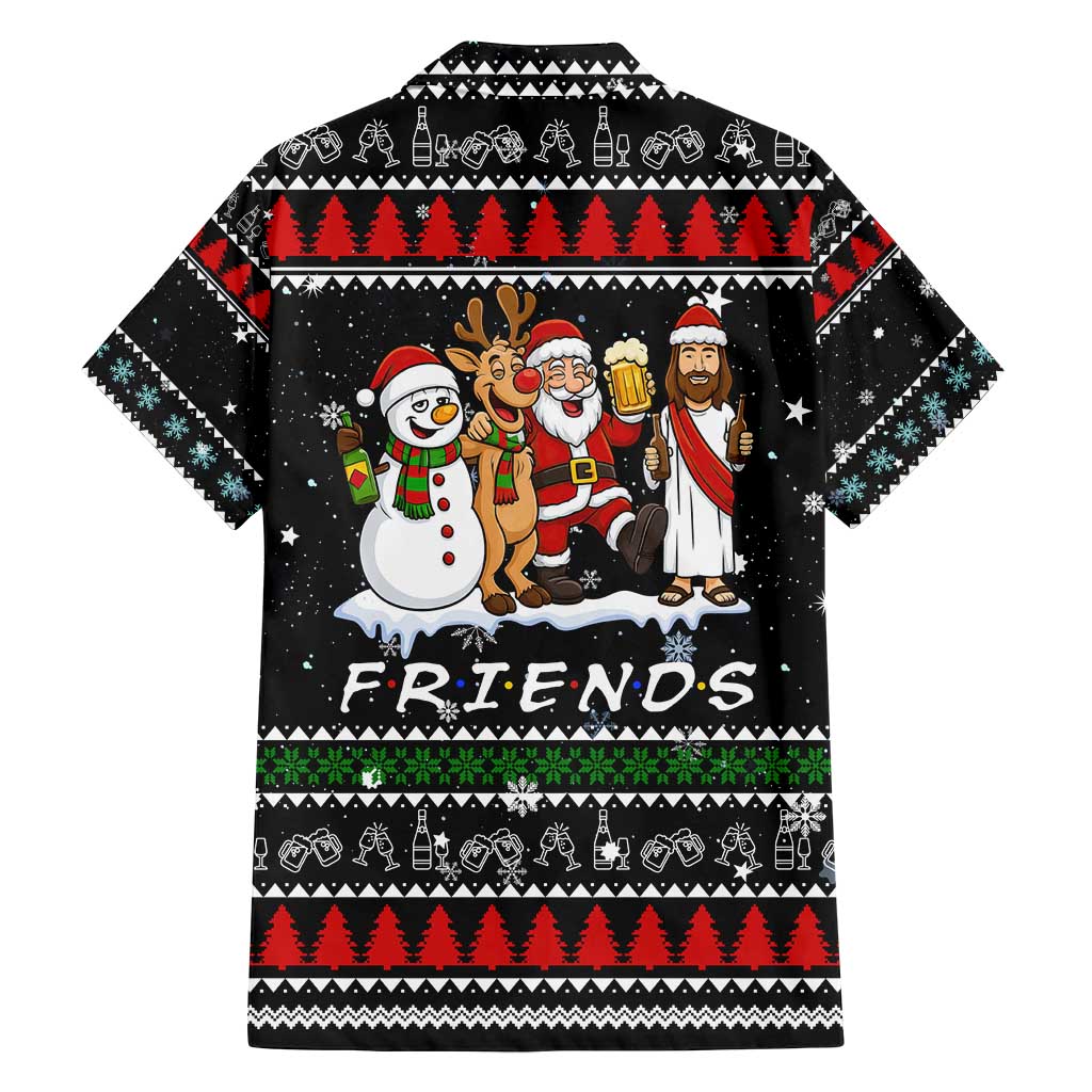 Santa Claus Jesus Friend of Christmas Family Matching Summer Maxi Dress and Hawaiian Shirt Xmas Holiday Patterns - Wonder Print Shop