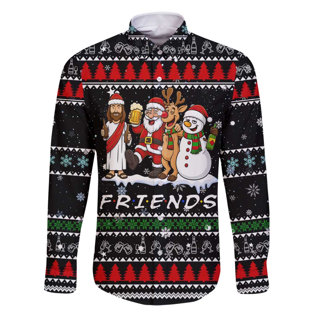 Santa Claus Jesus Friend of Christmas Family Matching Summer Maxi Dress and Hawaiian Shirt Xmas Holiday Patterns - Wonder Print Shop