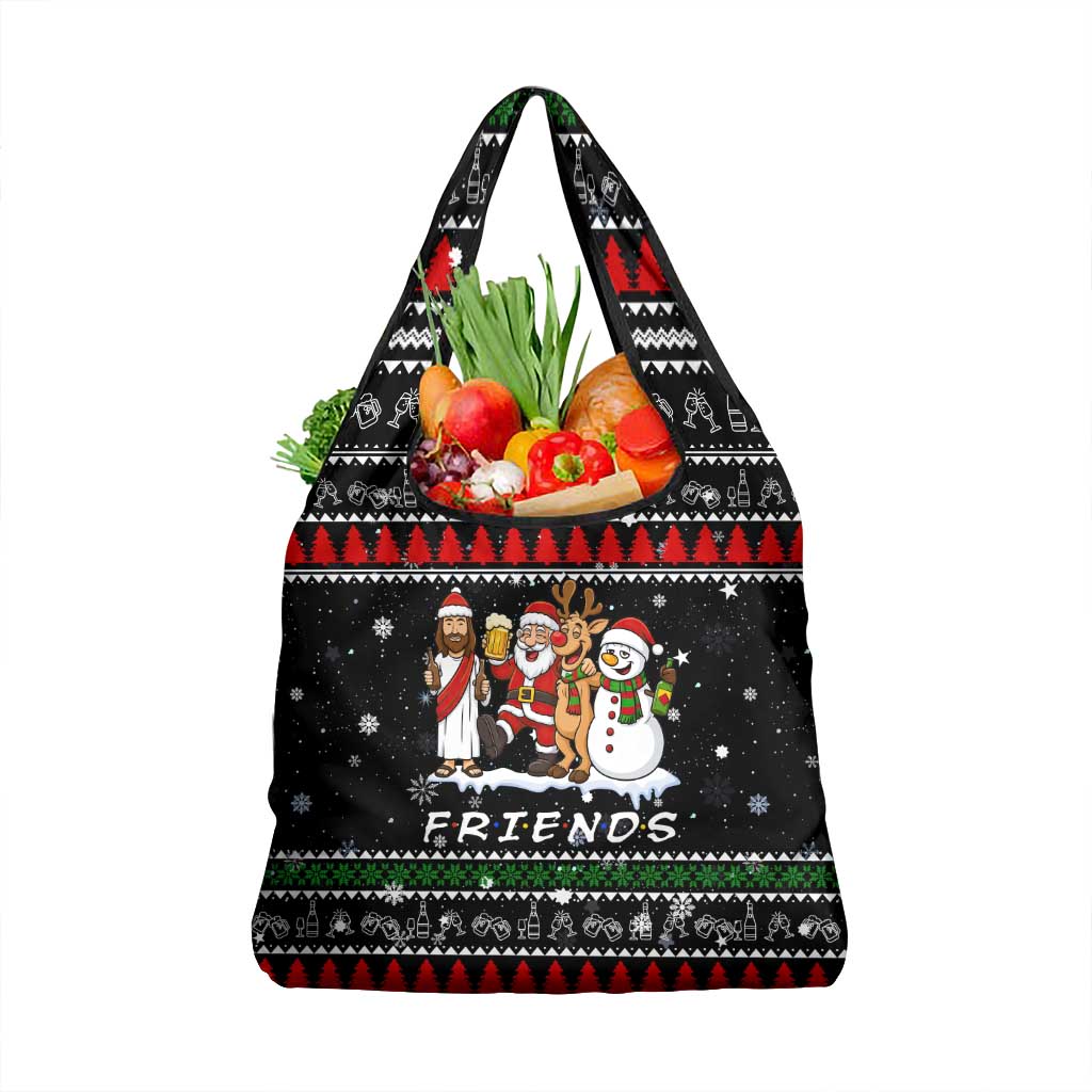 Santa Claus Jesus Friend of Christmas Grocery Bag Xmas Holiday Patterns - Wonder Print Shop