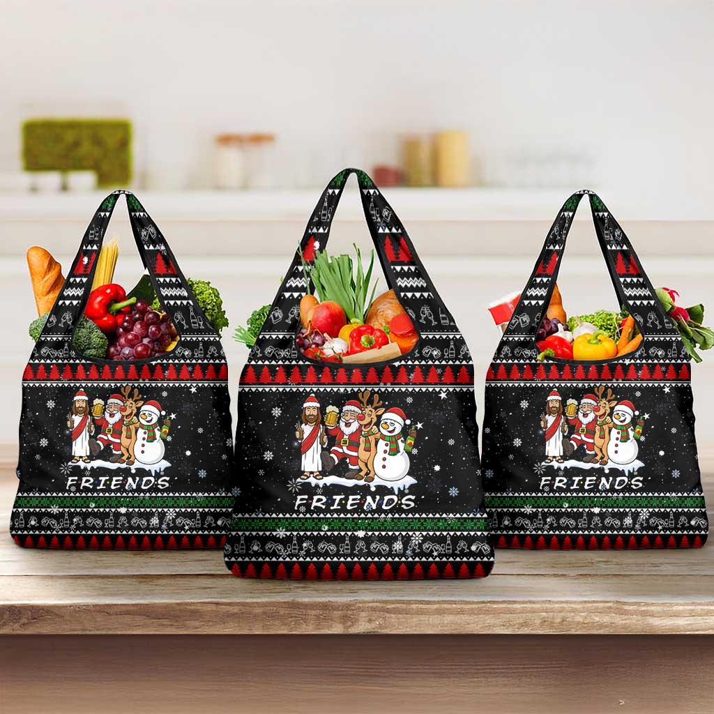 Santa Claus Jesus Friend of Christmas Grocery Bag Xmas Holiday Patterns - Wonder Print Shop