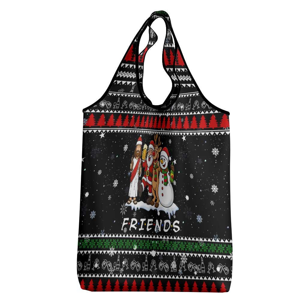 Santa Claus Jesus Friend of Christmas Grocery Bag Xmas Holiday Patterns - Wonder Print Shop