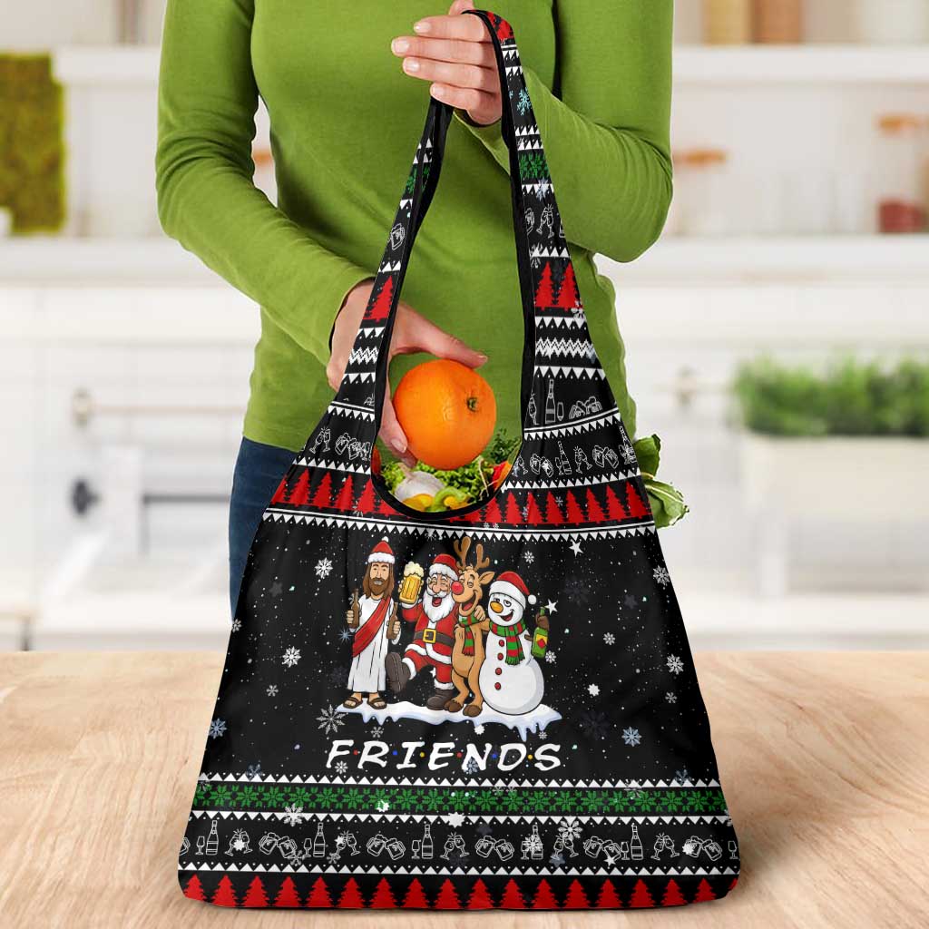 Santa Claus Jesus Friend of Christmas Grocery Bag Xmas Holiday Patterns - Wonder Print Shop