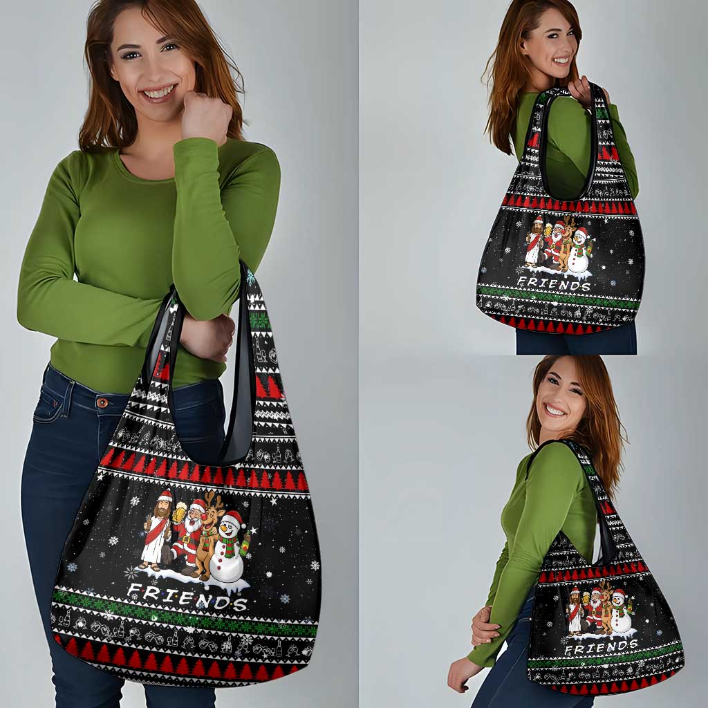Santa Claus Jesus Friend of Christmas Grocery Bag Xmas Holiday Patterns - Wonder Print Shop