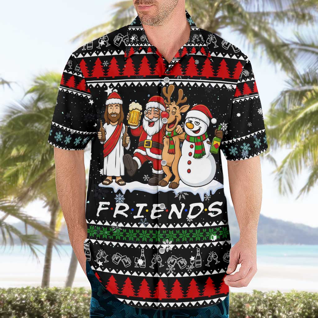 Santa Claus Jesus Friend of Christmas Hawaiian Shirt Xmas Holiday Patterns - Wonder Print Shop