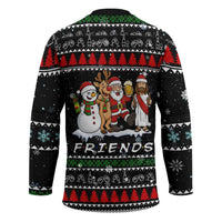 Santa Claus Jesus Friend of Christmas Hockey Jersey Xmas Holiday Patterns - Wonder Print Shop