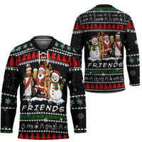 Santa Claus Jesus Friend of Christmas Hockey Jersey Xmas Holiday Patterns - Wonder Print Shop