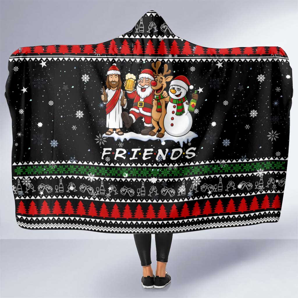 Santa Claus Jesus Friend of Christmas Hooded Blanket Xmas Holiday Patterns - Wonder Print Shop