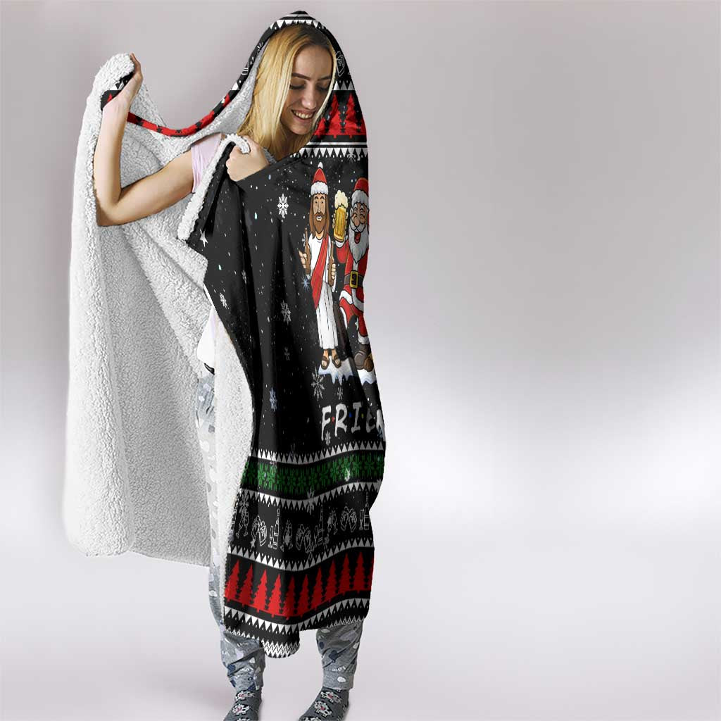 Santa Claus Jesus Friend of Christmas Hooded Blanket Xmas Holiday Patterns - Wonder Print Shop