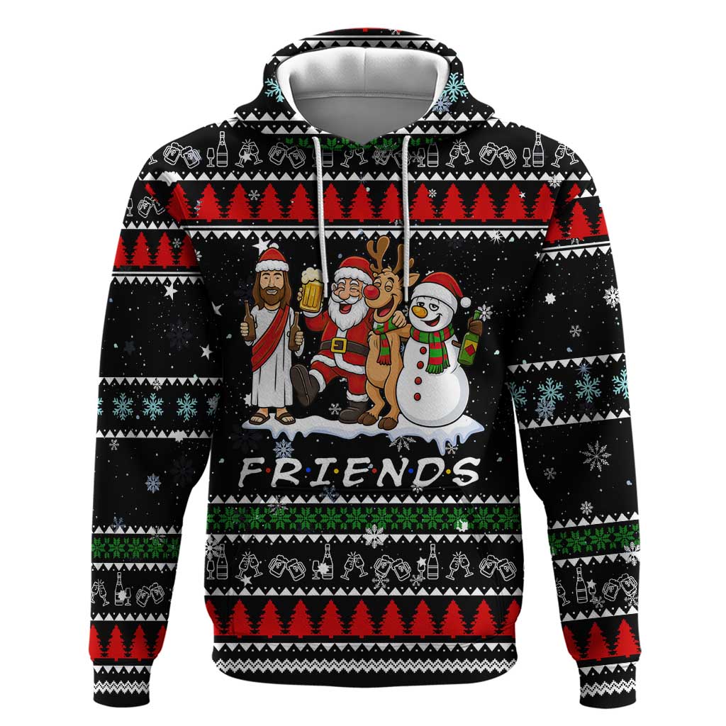 Santa Claus Jesus Friend of Christmas Hoodie Xmas Holiday Patterns - Wonder Print Shop
