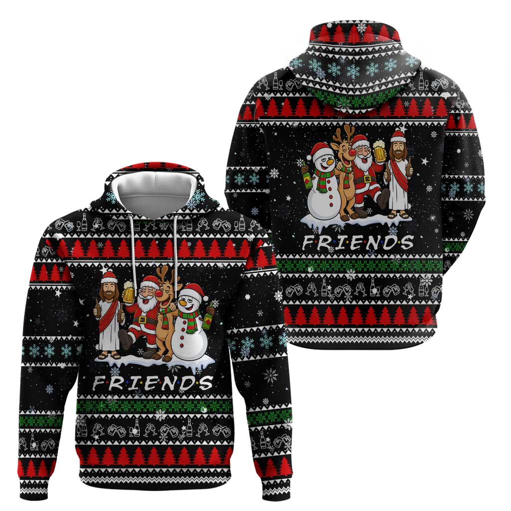 Santa Claus Jesus Friend of Christmas Hoodie Xmas Holiday Patterns - Wonder Print Shop