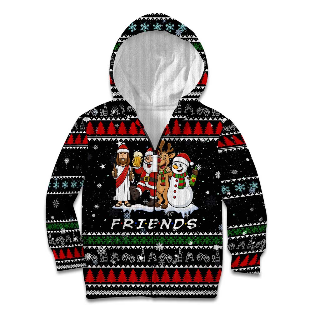 Santa Claus Jesus Friend of Christmas Kid Hoodie Xmas Holiday Patterns - Wonder Print Shop