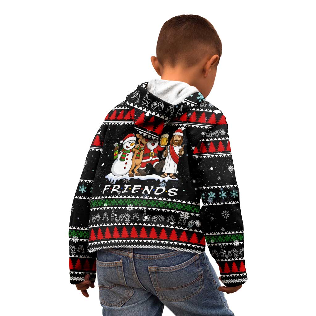 Santa Claus Jesus Friend of Christmas Kid Hoodie Xmas Holiday Patterns - Wonder Print Shop
