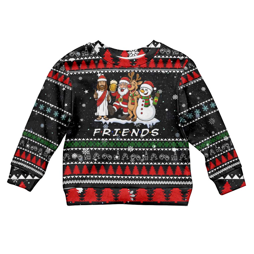 Santa Claus Jesus Friend of Christmas Kid Ugly Christmas Sweater Xmas Holiday Patterns - Wonder Print Shop