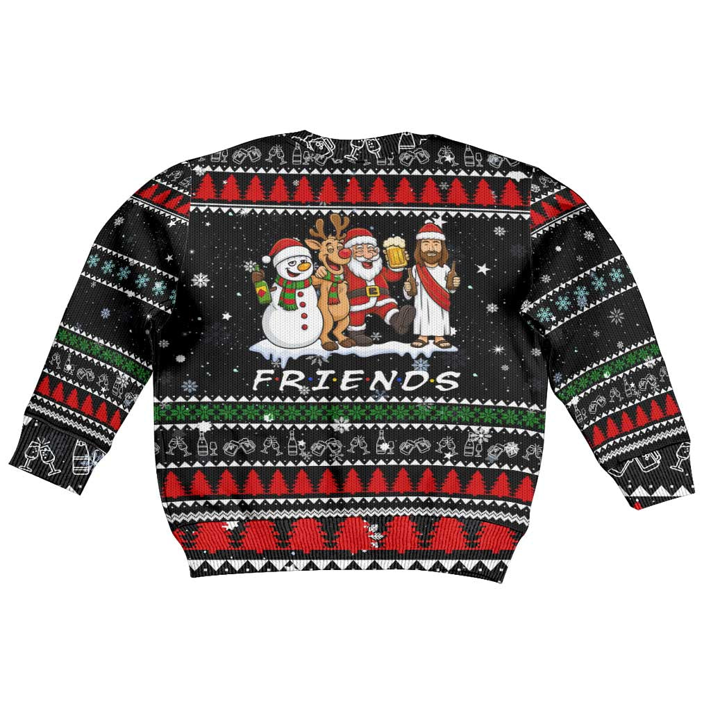 Santa Claus Jesus Friend of Christmas Kid Ugly Christmas Sweater Xmas Holiday Patterns - Wonder Print Shop