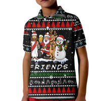 Santa Claus Jesus Friend of Christmas Kid Polo Shirt Xmas Holiday Patterns - Wonder Print Shop