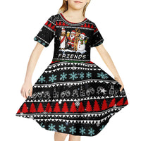 Santa Claus Jesus Friend of Christmas Kid Short Sleeve Dress Xmas Holiday Patterns - Wonder Print Shop