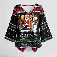 Santa Claus Jesus Friend of Christmas Kimono Sleeve Blouse Xmas Holiday Patterns - Wonder Print Shop