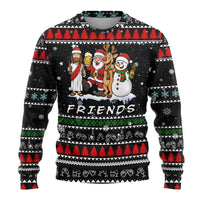 Santa Claus Jesus Friend of Christmas Ugly Christmas Sweater Xmas Holiday Patterns - Wonder Print Shop