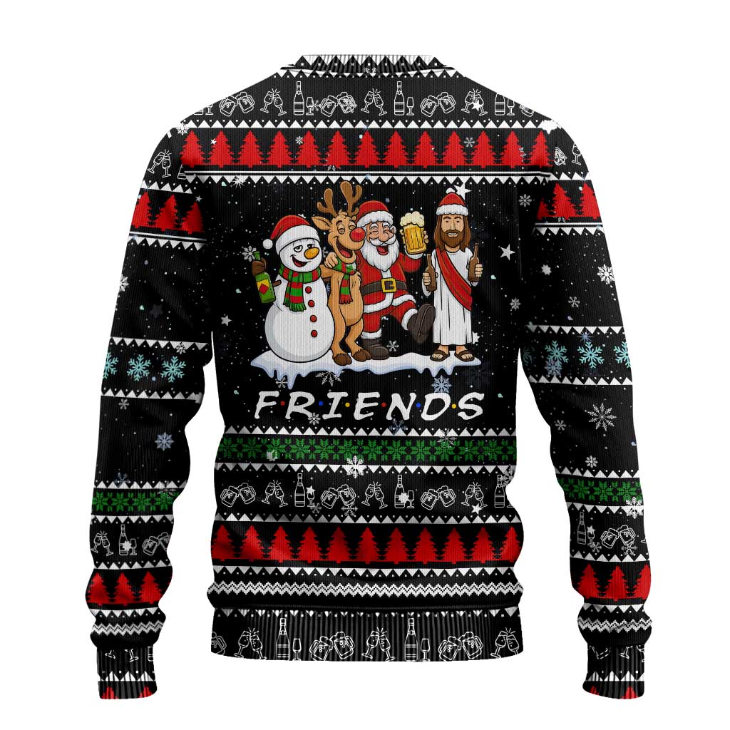 Santa Claus Jesus Friend of Christmas Ugly Christmas Sweater Xmas Holiday Patterns - Wonder Print Shop