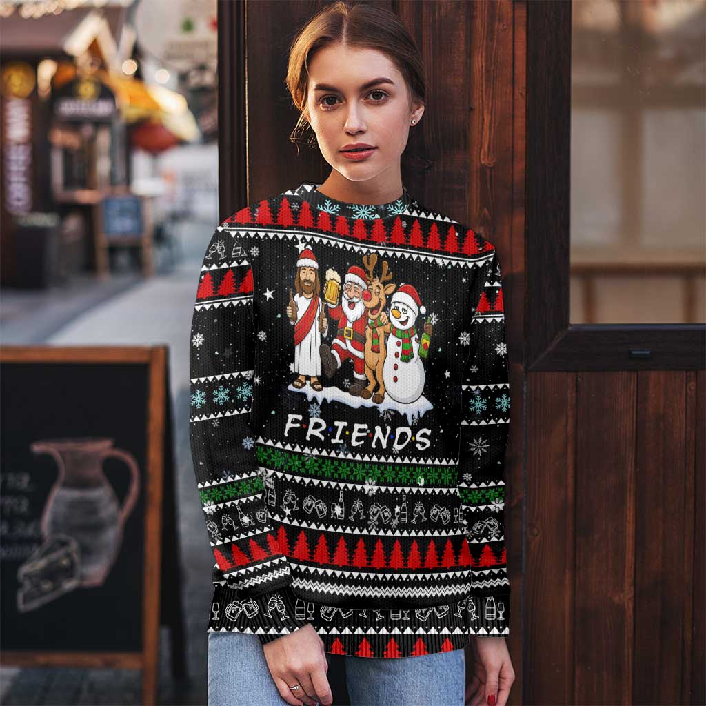 Santa Claus Jesus Friend of Christmas Ugly Christmas Sweater Xmas Holiday Patterns - Wonder Print Shop