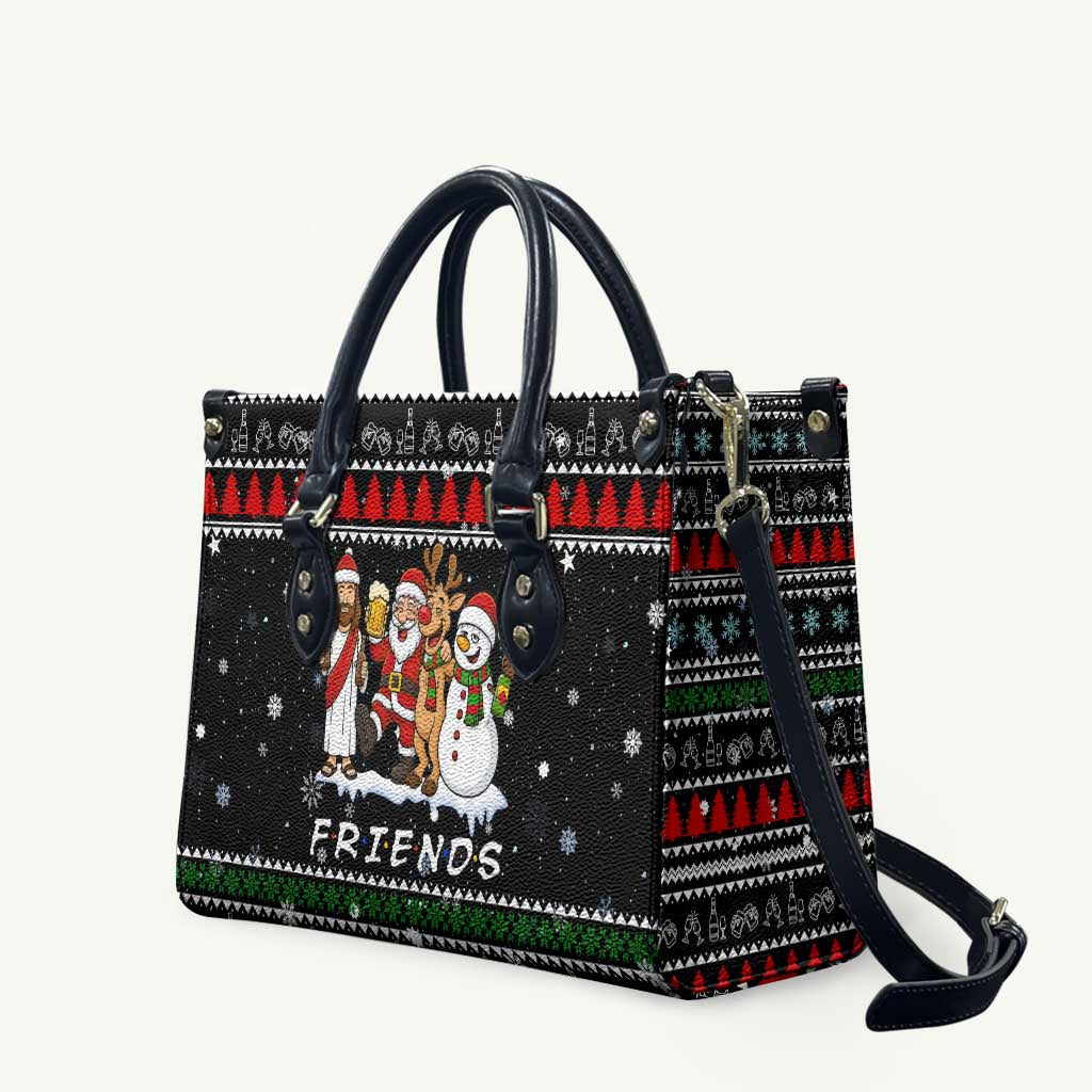Santa Claus Jesus Friend of Christmas Leather Bag Xmas Holiday Patterns - Wonder Print Shop