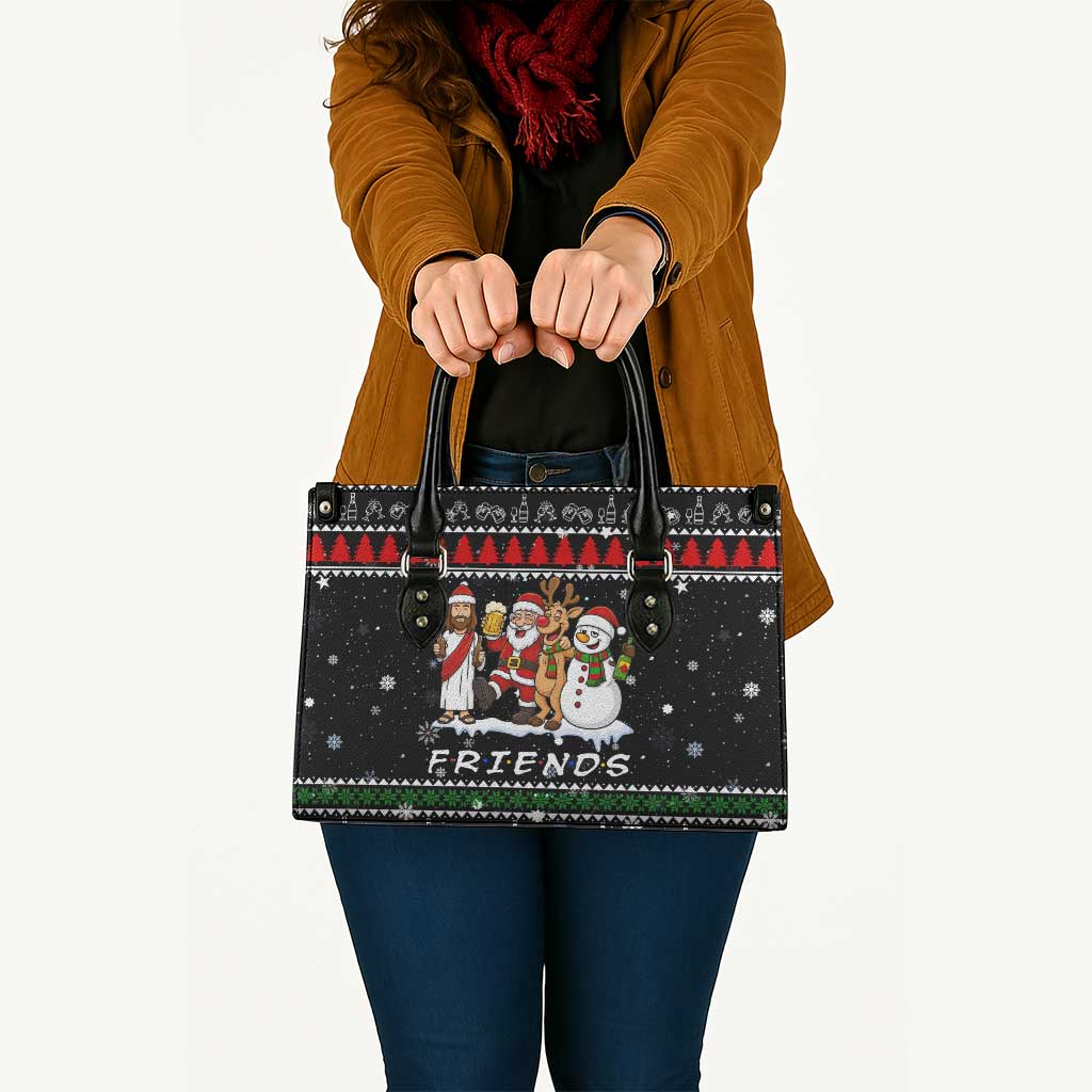 Santa Claus Jesus Friend of Christmas Leather Bag Xmas Holiday Patterns - Wonder Print Shop