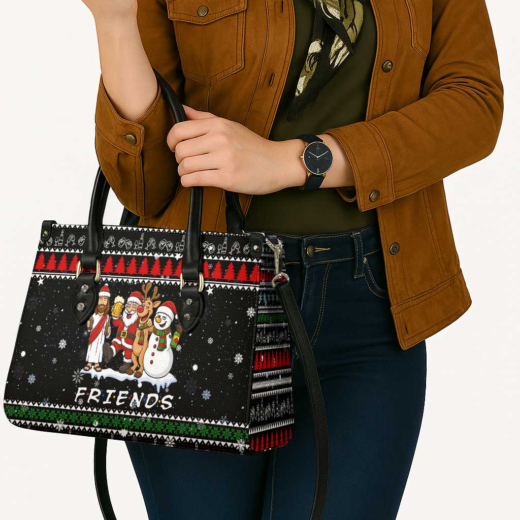 Santa Claus Jesus Friend of Christmas Leather Bag Xmas Holiday Patterns - Wonder Print Shop
