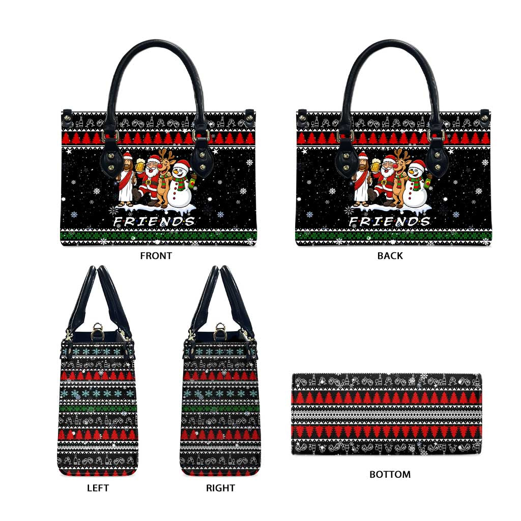 Santa Claus Jesus Friend of Christmas Leather Bag Xmas Holiday Patterns - Wonder Print Shop