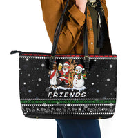 Santa Claus Jesus Friend of Christmas Leather Tote Bag Xmas Holiday Patterns - Wonder Print Shop