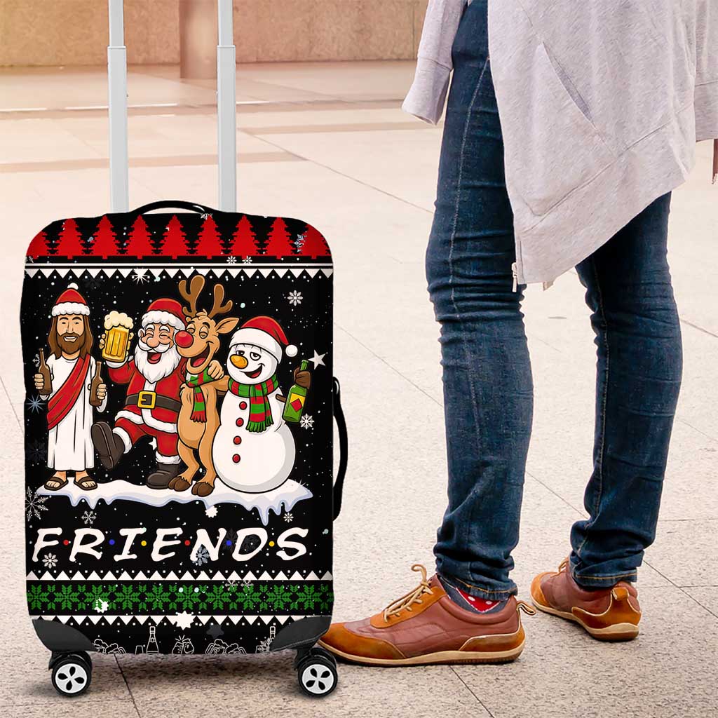 Santa Claus Jesus Friend of Christmas Luggage Cover Xmas Holiday Patterns - Wonder Print Shop