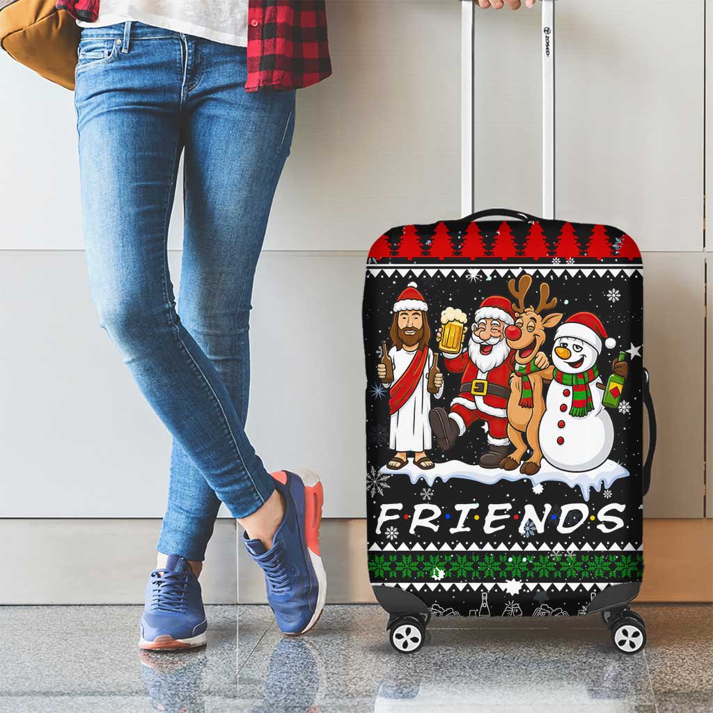 Santa Claus Jesus Friend of Christmas Luggage Cover Xmas Holiday Patterns - Wonder Print Shop
