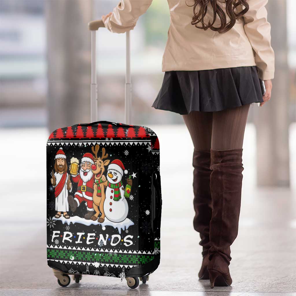 Santa Claus Jesus Friend of Christmas Luggage Cover Xmas Holiday Patterns - Wonder Print Shop
