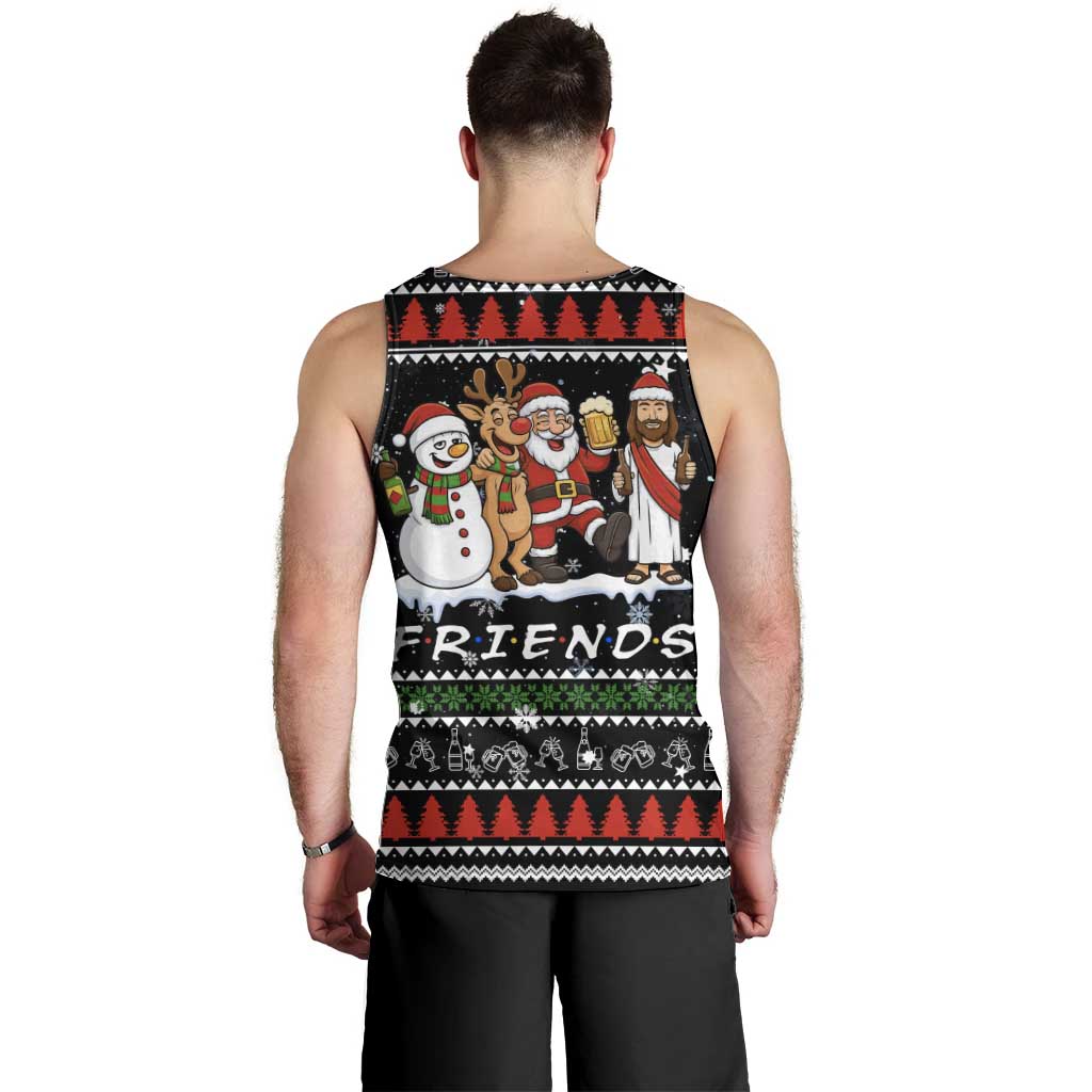 Santa Claus Jesus Friend of Christmas Men Tank Top Xmas Holiday Patterns - Wonder Print Shop