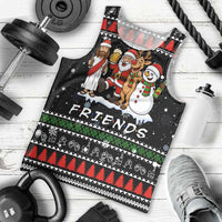 Santa Claus Jesus Friend of Christmas Men Tank Top Xmas Holiday Patterns - Wonder Print Shop
