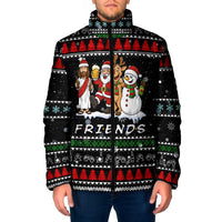 Santa Claus Jesus Friend of Christmas Padded Jacket Xmas Holiday Patterns - Wonder Print Shop