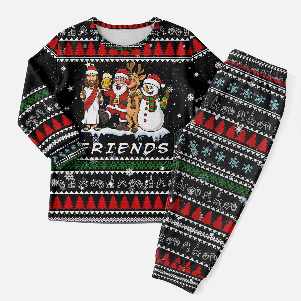 Santa Claus Jesus Friend of Christmas Pajama Set Xmas Holiday Patterns - Wonder Print Shop