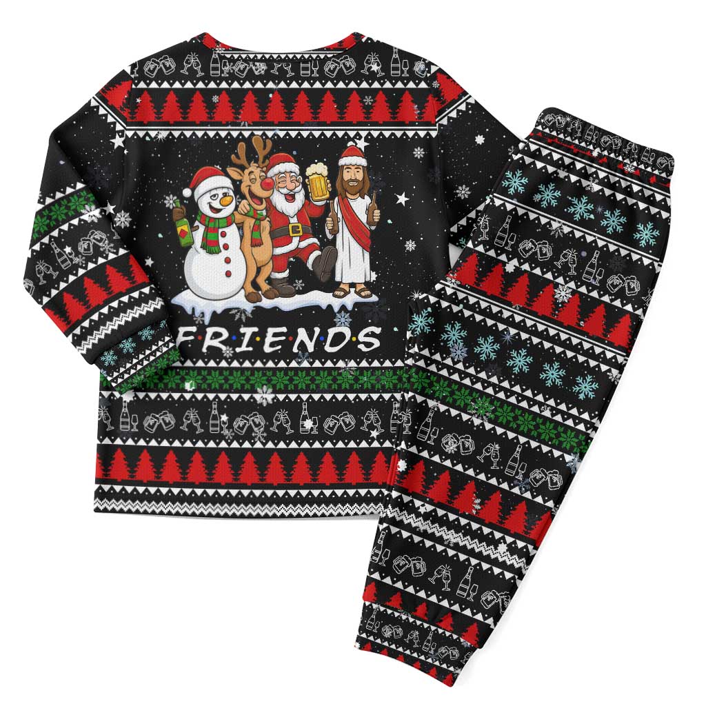 Santa Claus Jesus Friend of Christmas Pajama Set Xmas Holiday Patterns - Wonder Print Shop
