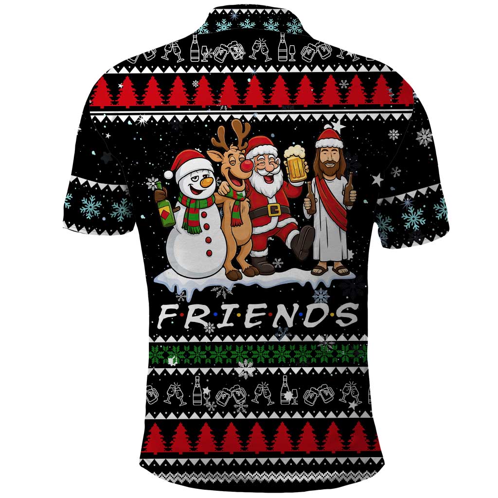 Santa Claus Jesus Friend of Christmas Polo Shirt Xmas Holiday Patterns - Wonder Print Shop